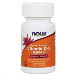 Now Vitamina D3 10000 UI 120 Cápsulas