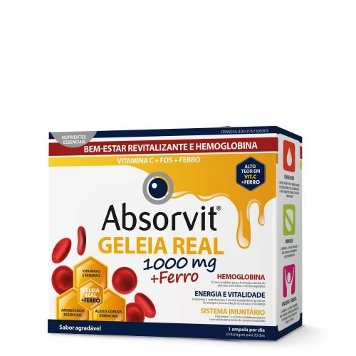 Absorvit Geleia Real + Ferro 20x10ml ampolas