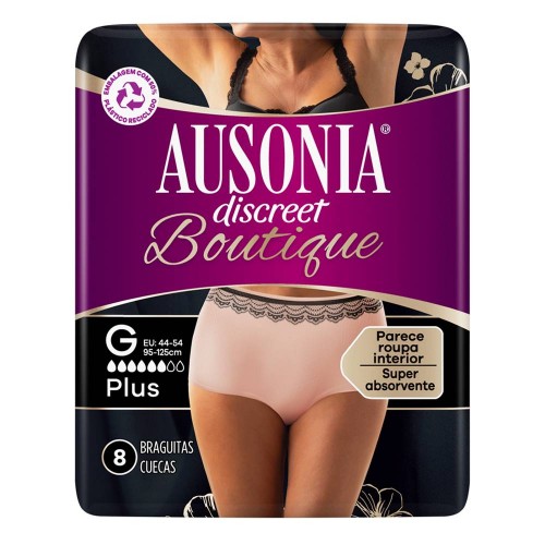 Ausonia Discreet Boutique Cuecas para Incontinência Beges Tamanho G 8 unidades