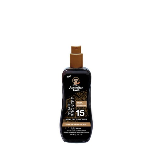 Australian Gold Instant Bronzer Spray Gel Sunscreen SPF15 100ml