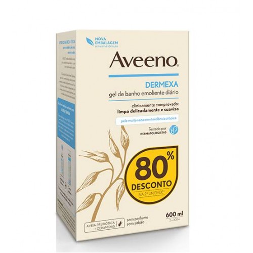 Aveeno Dermexa Gel de Banho Emoliente Diário 2x300ml
