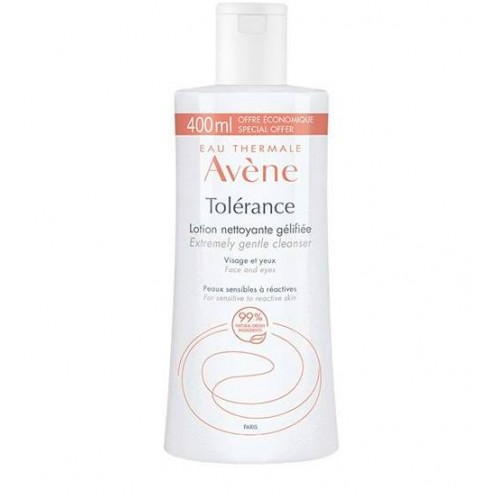 Avène Loção de Limpeza Gelificada Tolérance, limpa e desmaquilha a pele sensível e reativa 400ml