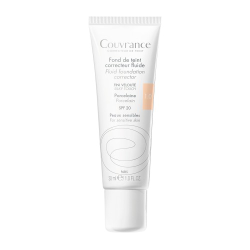 Avène Couvrance Base Fluida Corretora de Efeito Natural 1.0 Porcelana SPF20 30ml