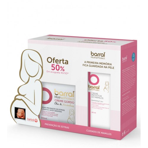 Barral MotherProtect Creme Gordo Óleo de Amêndoas 200ml + Creme Protetor de Mamilos 40ml