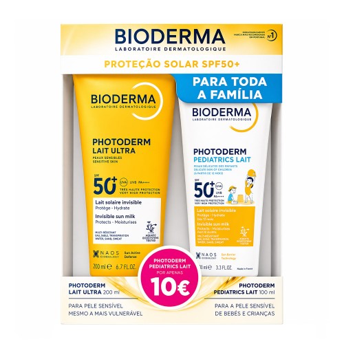 Bioderma Photoderm Lait Ultra SPF50+ 200ml + Pediatrics Lait SPF50+ 100ml
