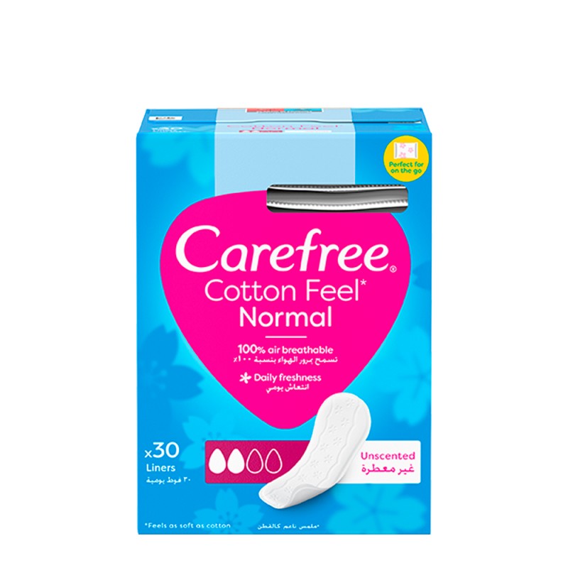 Carefree Cotton Protege-Slips Respirante, 30 Unidades