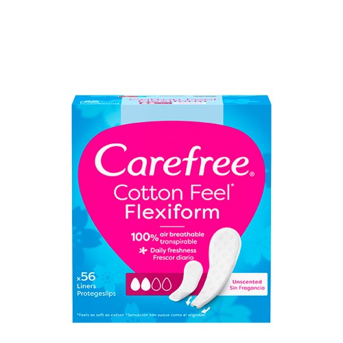 Carefree Cotton Feel FlexiForm Pensos Diários 56 unidades