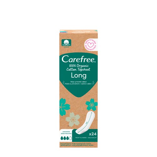 Carefree Organic Long Pensos Diários 24 unidades