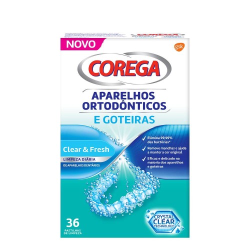 Corega Aparelhos Ortodônticos e Goteiras 36 pastilhas