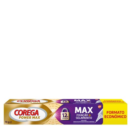 Corega Power Max Fixação + Selamento Creme 70g Formato Económico