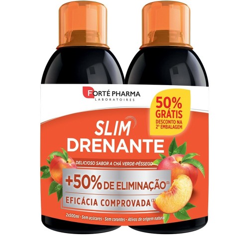 Forté Pharma Slim Drenante Pêssego 500ml Duo Pack