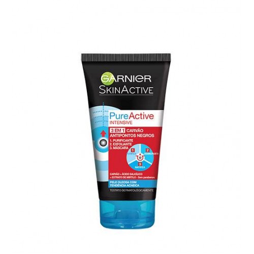 Garnier Pure Active Máscara 3 em 1 Carvão 150ml