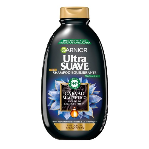 Garnier Ultra Suave Carvão Shampoo 600ml
