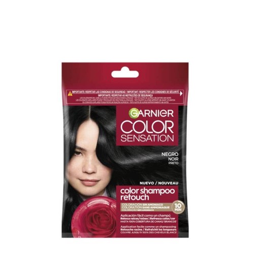 Garnier Color Sensation Color Shampoo Retouch Coloração Semi-Permanente 1.0 Preto