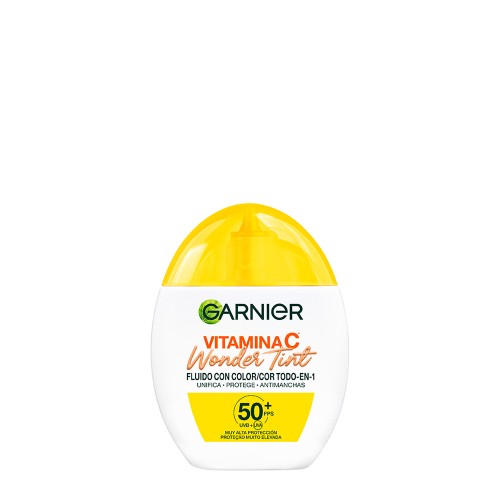 Garnier Skin Active Vitamina C Wonder Tint Fluido Solar com Cor Médio SPF50+ 40ml