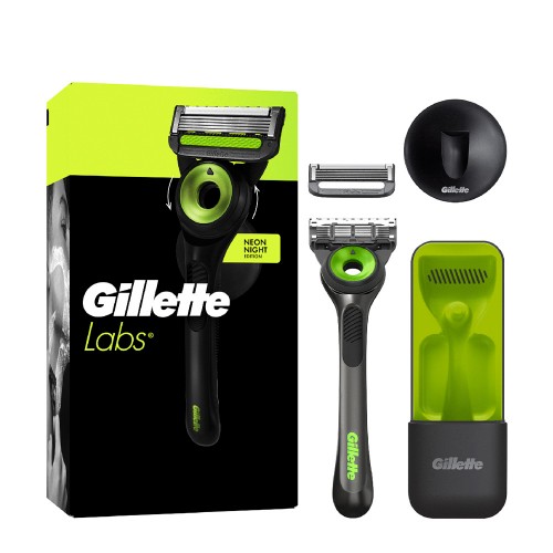 Gillette Labs Neon Night + 2 recargas + Estojo de Viagem 