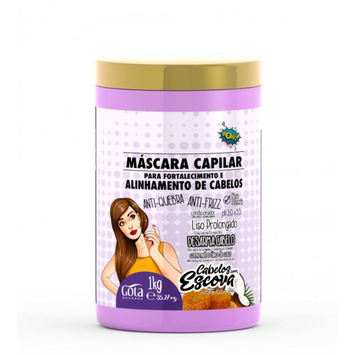 Gota Dourada Fortalecimento Cabelos Com Escova Máscara 1kg