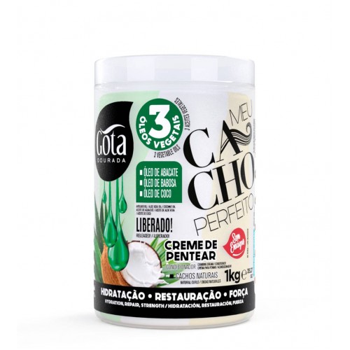 Gota Dourada Meu Cacho Perfeito Creme De Pentear 3 Óleos Vegetais 1kg