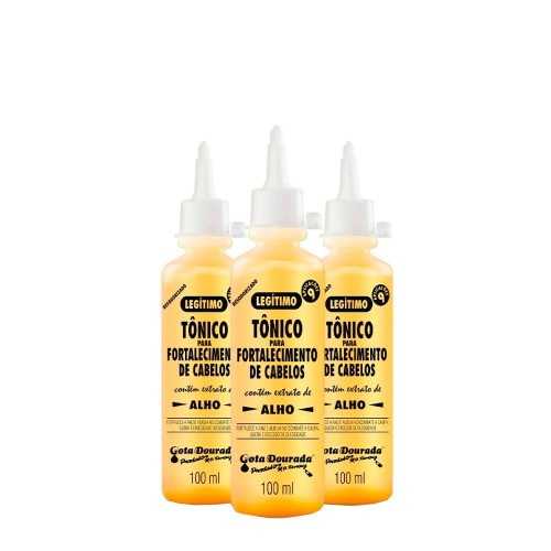 Gota Dourada Tónico Fortalecimento com Alho 3x100ml