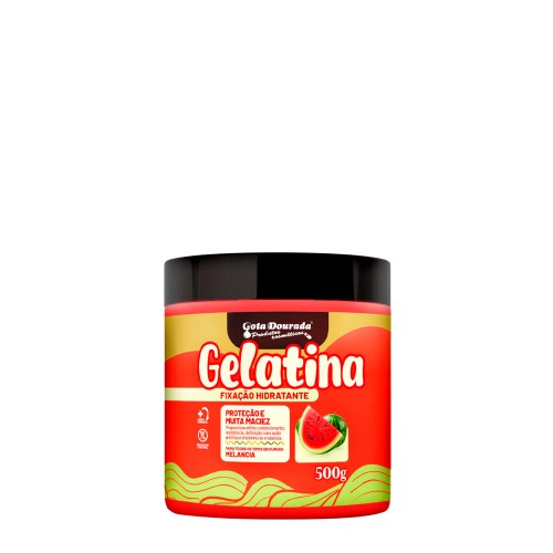 Gota Dourada Gelatina Melancia Fixação Hidratante 500g