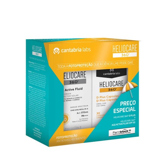 Heliocare 360º Age Active Fluid SPF50 50ml + 360º D Plus 30 Cápsulas
