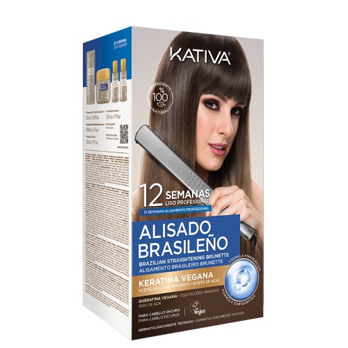 Kativa Alisamento Brasileiro Cabelos Escuros Kit