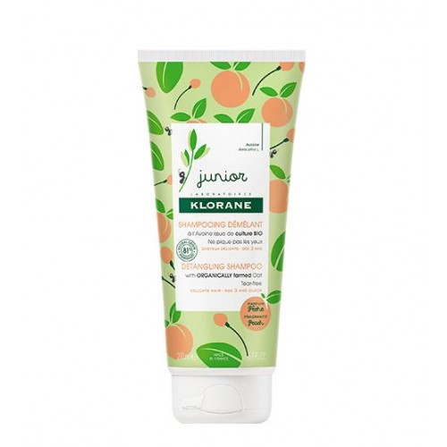 Klorane Junior Champô Desembaraçador de Pêssego cabelo delicado das crianças 200ml 