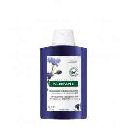 Klorane Centáurea BIO Champô Antiamarelecimento para cabelo branco, grisalho e loiro platinado 200ml