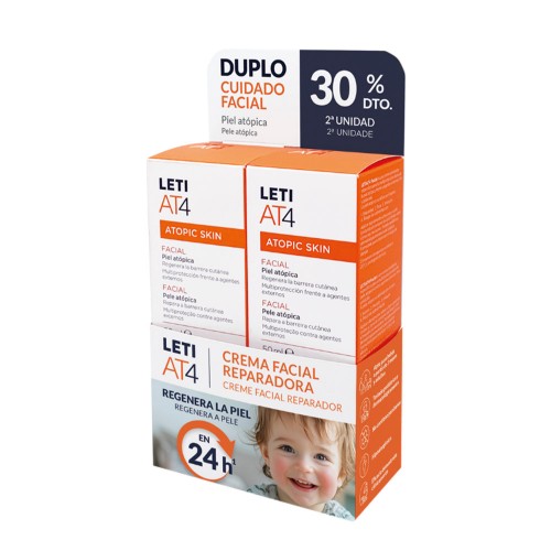 Leti AT4 Facial Creme Reparador 2x50ml Preço Especial