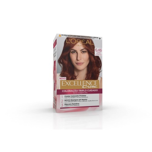L'Oréal Excellence Creme Louro Escuro Acobreado Vermelho 6.46