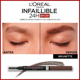 L'Oréal Infaillible Brows 24H Lápis Triangular Preenchedor 3.0 Brunette