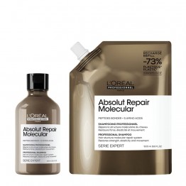 L'Oréal Absolut Repair Molecular Shampoo 300ml + Recarga 500ml