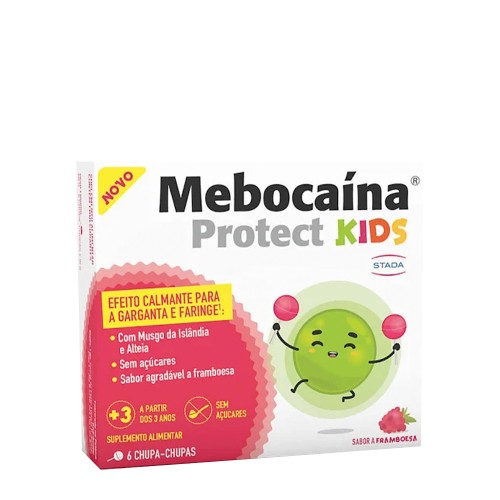 Mebocaína Protect Kids Framboesa 6 chupa-chupas 