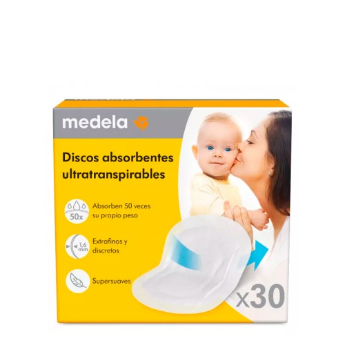 Medela Safe&Dry Discos Protetores Descartáveis Ultra Respiráveis 30 unidades 