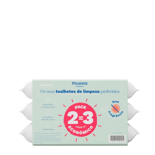 Mustela Toalhetes de Limpeza Sem Perfume 3x60 unidades