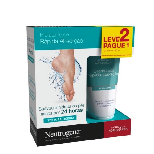 Neutrogena Fórmula Norueguesa Creme Pés Rápida Absorção 100ml + OFERTA 100ml