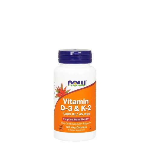 Now Vitamina D3 e K2 1000IU/45mcg 120 cápsulas
