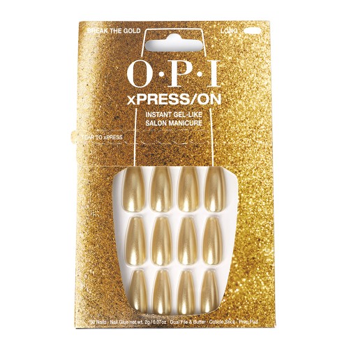 OPI xPRESS/ON Unhas Postiças Break the Gold