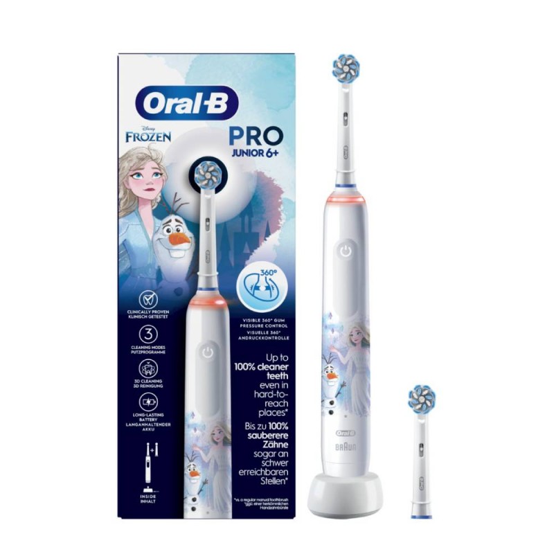 Oral-B Escova de Dentes Elétrica Pro Junior 6+ Frozen, Inclui 1 Recambio