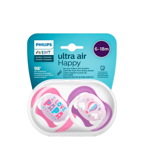 Philips Avent Ultra Air Happy Chupeta Papa e Balão 6-18m Duo 