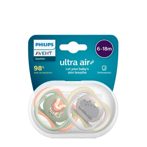 Philips Avent Ultra Air Chupeta Leão e Hipopótamo 6-18m Duo