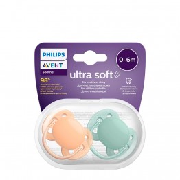 Philips Avent Ultra Soft Chupeta Verde e Ocre 0-6m Duo