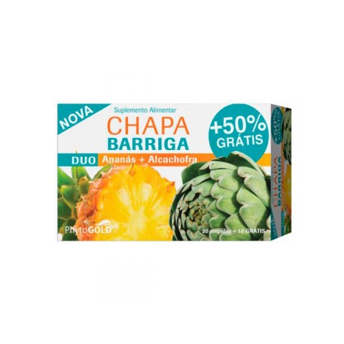 Chapa Barriga Duo Ananás e Alcachofra 20 ampolas + OFERTA 10 ampolas