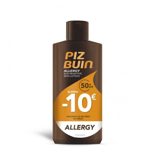 Piz Buin Allergy Loção Pele Sensível ao Sol SPF50+ 2x200ml Preço Especial