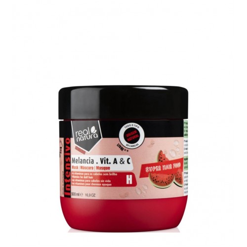 Real Natura Máscara Super Hair Food Melância Vitamina A + C 500ml