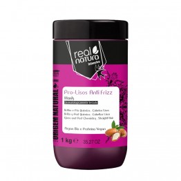 Real Natura Máscara Sem Sal Pro-Lisos Anti Frizz Argan 1kg