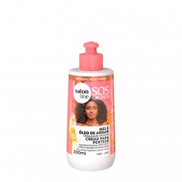 Salon Line SOS Mel e Óleo de Argão Creme Pentear Cachos Intensos 300ml
