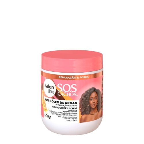 Salon Line SOS Mel e Óleo de Argão Ativador Cachos Intensos Pote 500g