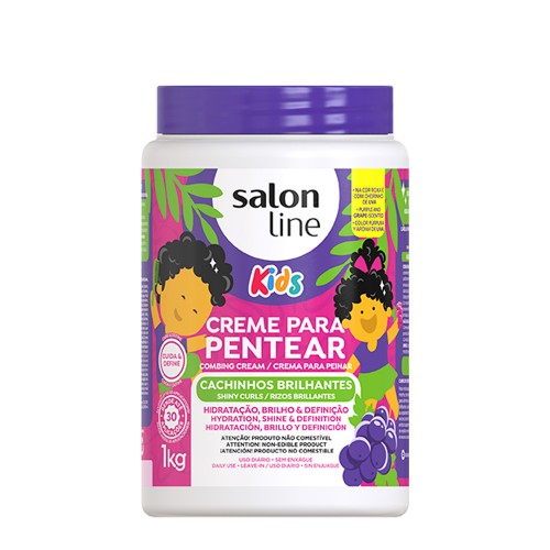 Salon Line Kids Creme de Pentear Uva Cachinhos Brilhantes 1kg
