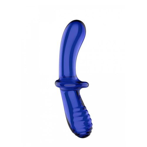 Satisfyer Double Crystal Dildo de Vidro Azul